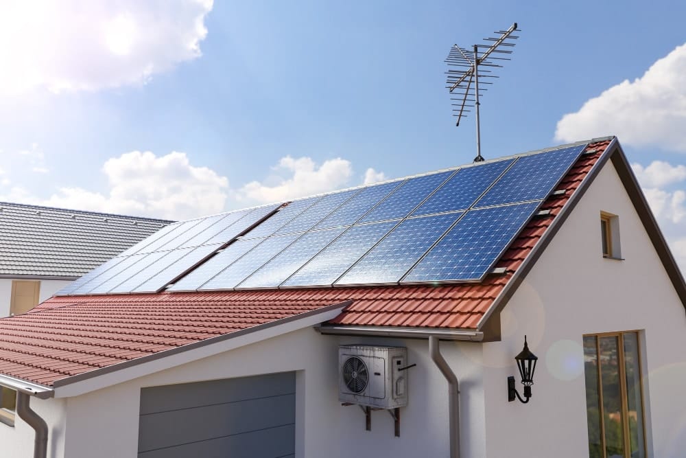 solaranlage auf einfamilienhaus